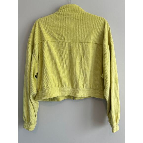 NWT Aerie Corduroy Zip Up Bomber Jacket Neon Green Size XL - Picture 5 of 5